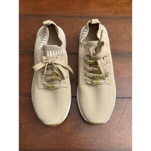 Nautica Shoes Womens 8.5 Knitted Low Top Sneakers‎ Beige Lace Up Casual Comfort